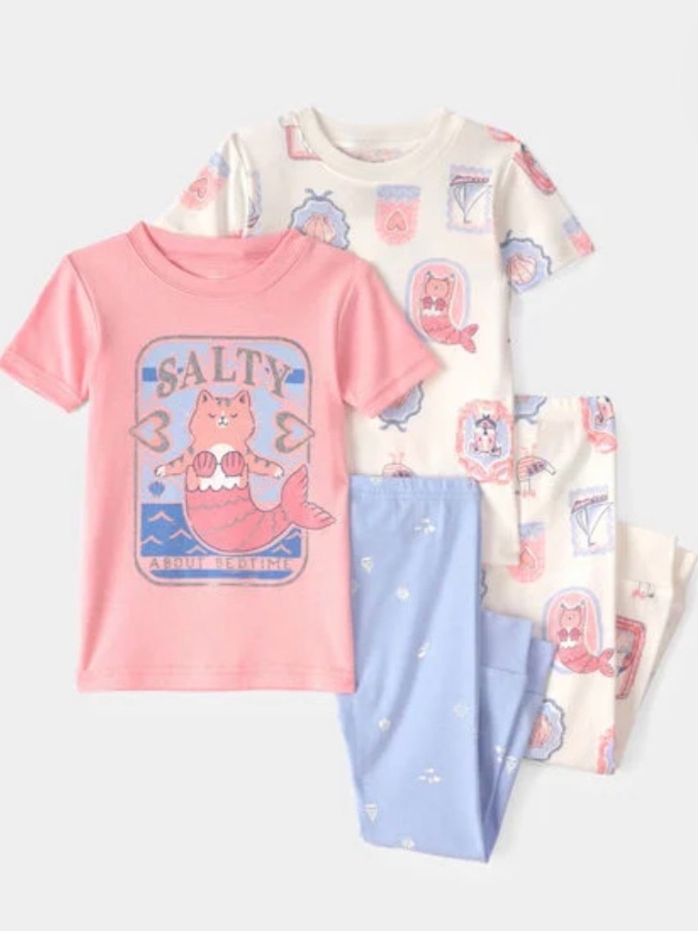 Carters toddler Pink & Blue Mermaid Pajama Set - Salty Graphic